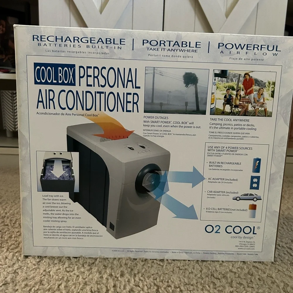 New Gray Portable Personal Air Conditioner with Rechargeable Powerful Features - Picture 3 of 8